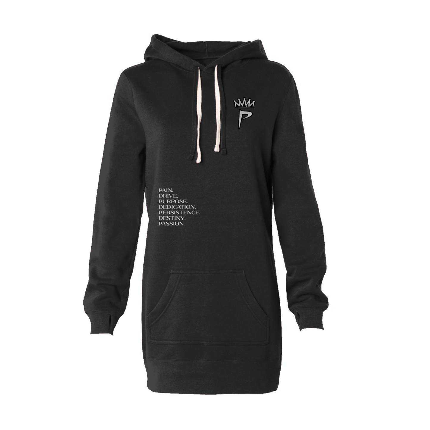 Queen Luxe Hooded Sweatshirt Dress