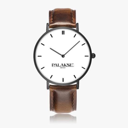 Palakse' Thin Leather Strap Quartz Watch